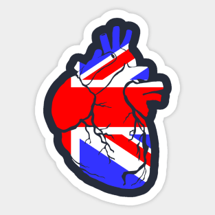 Union Flag Heart, Anatomical Design Sticker